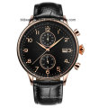 3ATM Waterproof Stainless Steel Automatic Mechanical Watch Leather Strap